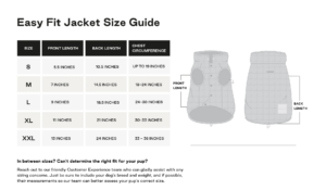 Easy Fit Jacket by maxbone Size Chart